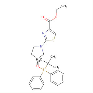 429667-86-7  4-Thiazolecarboxylic acid,2-[(3R)-3-[[(1,1-dimethylethyl)diphenylsilyl]oxy]-1-pyrrolidinyl]-, ethylester