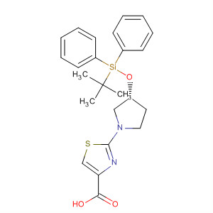 429667-88-9  4-Thiazolecarboxylic acid,2-[(3R)-3-[[(1,1-dimethylethyl)diphenylsilyl]oxy]-1-pyrrolidinyl]-