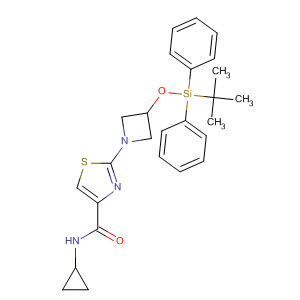429668-83-7  4-Thiazolecarboxamide,N-cyclopropyl-2-[3-[[(1,1-dimethylethyl)diphenylsilyl]oxy]-1-azetidinyl]-