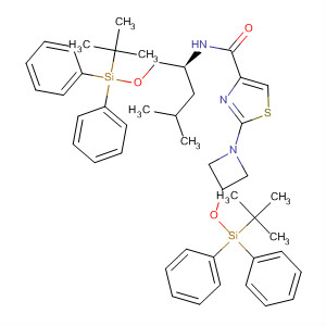 429669-80-7  4-Thiazolecarboxamide,2-[3-[[(1,1-dimethylethyl)diphenylsilyl]oxy]-1-azetidinyl]-N-[(1S)-1-[[[(1,1-dimethylethyl)diphenylsilyl]oxy]methyl]-3-methylbutyl]-