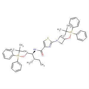 429669-94-3  4-Thiazolecarboxamide,2-[3-[[(1,1-dimethylethyl)diphenylsilyl]oxy]-1-azetidinyl]-N-[(1S,2S)-1-[[[(1,1-dimethylethyl)diphenylsilyl]oxy]methyl]-2-methylbutyl]-