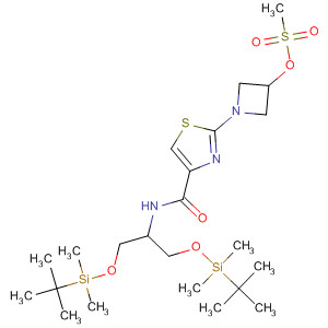 429670-18-8  4-Thiazolecarboxamide,N-[2-[[(1,1-dimethylethyl)dimethylsilyl]oxy]-1-[[[(1,1-dimethylethyl)dimethylsilyl]oxy]methyl]ethyl]-2-[3-[(methylsulfonyl)oxy]-1-azetidinyl]-