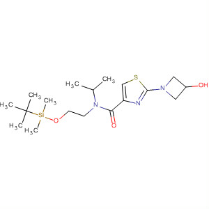 429672-26-4  4-Thiazolecarboxamide,N-[2-[[(1,1-dimethylethyl)dimethylsilyl]oxy]ethyl]-2-(3-hydroxy-1-azetidinyl)-N-(1-methylethyl)-