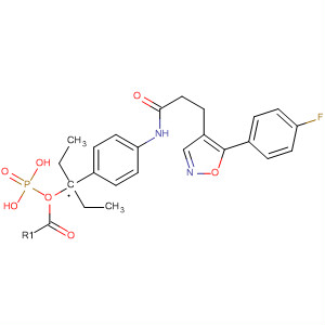 430531-05-8  Phosphonic acid,[[4-[[3-[5-(4-fluorophenyl)-4-isoxazolyl]-1-oxopropyl]amino]phenyl]methyl]-, diethyl ester