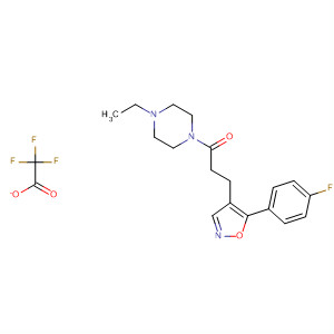 430532-00-6  Piperazine, 1-ethyl-4-[3-[5-(4-fluorophenyl)-4-isoxazolyl]-1-oxopropyl]-,mono(trifluoroacetate)