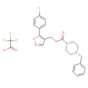 430532-04-0  Piperazine,1-[3-[5-(4-fluorophenyl)-4-isoxazolyl]-1-oxopropyl]-4-(phenylmethyl)-,mono(trifluoroacetate)