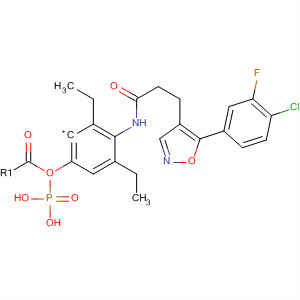 430534-25-1  Phosphonic acid,[4-[[3-[5-(4-chloro-3-fluorophenyl)-4-isoxazolyl]-1-oxopropyl]amino]phenyl]-, diethyl ester