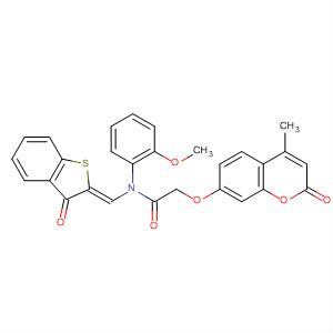 431040-67-4  Acetamide,N-(2-methoxyphenyl)-2-[(4-methyl-2-oxo-2H-1-benzopyran-7-yl)oxy]-N-[(Z)-(3-oxobenzo[b]thien-2(3H)-ylidene)methyl]-