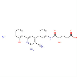 433958-59-9  Pentanoic acid,5-[[3-[2-amino-3-cyano-6-(2-hydroxyphenyl)-4-pyridinyl]phenyl]amino]-4-hydroxy-5-oxo-, monosodium salt