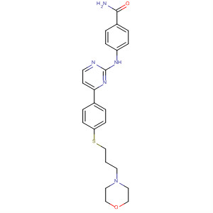434944-93-1  Benzamide,4-[[4-[4-[[3-(4-morpholinyl)propyl]thio]phenyl]-2-pyrimidinyl]amino]-