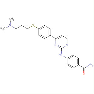 434944-94-2  Benzamide,4-[[4-[4-[[3-(dimethylamino)propyl]thio]phenyl]-2-pyrimidinyl]amino]-