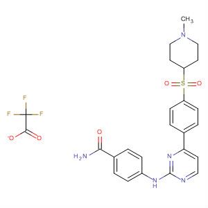 434945-00-3  Benzamide,4-[[4-[4-[(1-methyl-4-piperidinyl)sulfonyl]phenyl]-2-pyrimidinyl]amino]-,mono(trifluoroacetate)
