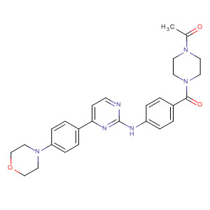 434945-33-2  Piperazine,1-acetyl-4-[4-[[4-[4-(4-morpholinyl)phenyl]-2-pyrimidinyl]amino]benzoyl]-