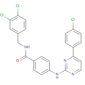 434946-14-2  Benzamide,4-[[4-(4-chlorophenyl)-2-pyrimidinyl]amino]-N-[(3,4-dichlorophenyl)methyl]-