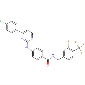 434946-45-9  Benzamide,4-[[4-(4-chlorophenyl)-2-pyrimidinyl]amino]-N-[[3-fluoro-4-(trifluoromethyl)phenyl]methyl]-
