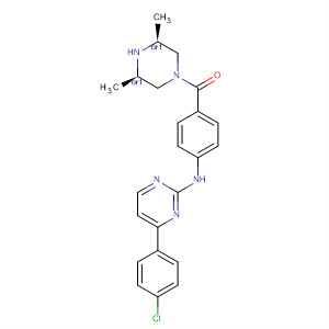 434947-43-0  Piperazine,1-[4-[[4-(4-chlorophenyl)-2-pyrimidinyl]amino]benzoyl]-3,5-dimethyl-,(3R,5S)-rel-