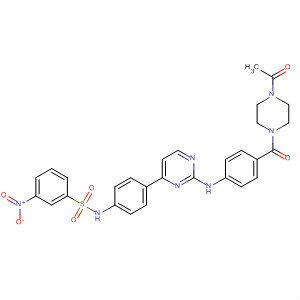 434948-17-1  Piperazine,1-acetyl-4-[4-[[4-[4-[[(3-nitrophenyl)sulfonyl]amino]phenyl]-2-pyrimidinyl]amino]benzoyl]-