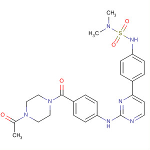 434948-20-6  Piperazine,1-acetyl-4-[4-[[4-[4-[[(dimethylamino)sulfonyl]amino]phenyl]-2-pyrimidinyl]amino]benzoyl]-