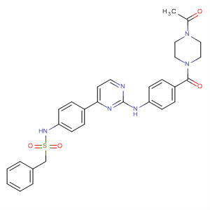 434948-22-8  Piperazine,1-acetyl-4-[4-[[4-[4-[[(phenylmethyl)sulfonyl]amino]phenyl]-2-pyrimidinyl]amino]benzoyl]-