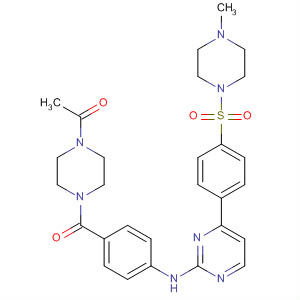 434949-79-8  Piperazine,1-acetyl-4-[4-[[4-[4-[(4-methyl-1-piperazinyl)sulfonyl]phenyl]-2-pyrimidinyl]amino]benzoyl]-