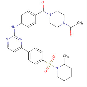 434949-95-8  Piperazine,1-acetyl-4-[4-[[4-[4-[(2-methyl-1-piperidinyl)sulfonyl]phenyl]-2-pyrimidinyl]amino]benzoyl]-