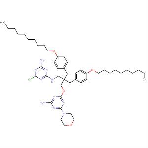 437613-39-3  1,3,5-Triazine-2,4-diamine,N-[3-[[4-amino-6-(4-morpholinyl)-1,3,5-triazin-2-yl]oxy]-2,2-bis[[4-(decyloxy)phenyl]methyl]propyl]-6-chloro-