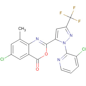 438450-40-9  4H-3,1-Benzoxazin-4-one,6-chloro-2-[1-(3-chloro-2-pyridinyl)-3-(trifluoromethyl)-1H-pyrazol-5-yl]-8-methyl-