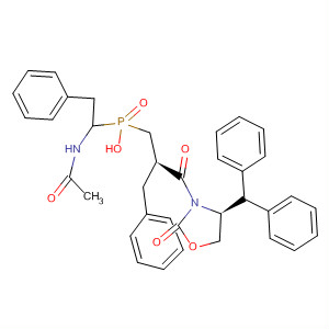 439799-79-8  Phosphinic acid,[1-(acetylamino)-2-phenylethyl][(2R)-3-[(4S)-4-(diphenylmethyl)-2-oxo-3-oxazolidinyl]-3-oxo-2-(phenylmethyl)propyl]-