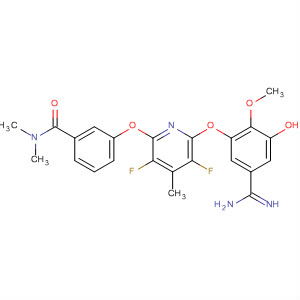 439800-99-4  Benzamide,3-[[6-[5-(aminoiminomethyl)-3-hydroxy-2-methoxyphenoxy]-3,5-difluoro-4-methyl-2-pyridinyl]oxy]-N,N-dimethyl-