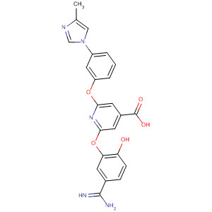 439801-20-4  4-Pyridinecarboxylic acid,2-[5-(aminoiminomethyl)-2-hydroxyphenoxy]-6-[3-(4-methyl-1H-imidazol-1-yl)phenoxy]-