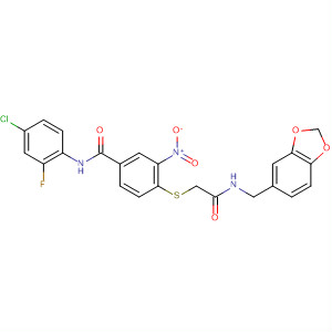 440344-08-1  Benzamide,4-[[2-[(1,3-benzodioxol-5-ylmethyl)amino]-2-oxoethyl]thio]-N-(4-chloro-2-fluorophenyl)-3-nitro-