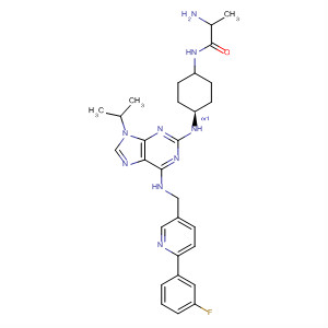 441056-03-7  Propanamide,2-amino-N-[trans-4-[[6-[[[6-(3-fluorophenyl)-3-pyridinyl]methyl]amino]-9-(1-methylethyl)-9H-purin-2-yl]amino]cyclohexyl]-, (2S)-
