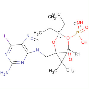 441785-16-6  Phosphonic acid,[[[1-[(2-amino-6-iodo-9H-purin-9-yl)methyl]-2,2-dimethylcyclopropyl]oxy]methyl]-, bis(1-methylethyl) ester
