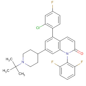 444660-89-3  2(1H)-Quinolinone,5-(2-chloro-4-fluorophenyl)-1-(2,6-difluorophenyl)-7-[1-(1,1-dimethylethyl)-4-piperidinyl]-