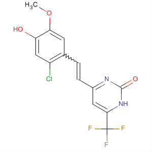 445410-73-1  2(1H)-Pyrimidinone,4-[2-(2-chloro-4-hydroxy-5-methoxyphenyl)ethenyl]-6-(trifluoromethyl)-