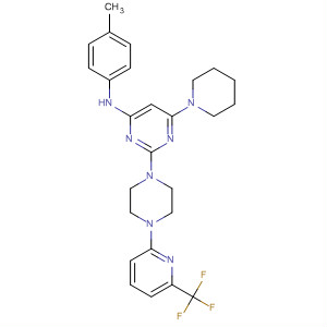 445452-87-9  4-Pyrimidinamine,N-(4-methylphenyl)-6-(1-piperidinyl)-2-[4-[6-(trifluoromethyl)-2-pyridinyl]-1-piperazinyl]-