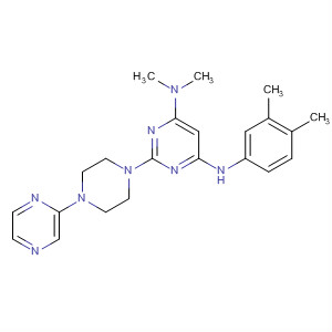 445454-19-3  4,6-Pyrimidinediamine,N'-(3,4-dimethylphenyl)-N,N-dimethyl-2-(4-pyrazinyl-1-piperazinyl)-