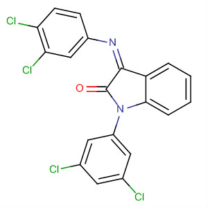 445454-91-1  2H-Indol-2-one,1-(3,5-dichlorophenyl)-3-[(3,4-dichlorophenyl)imino]-1,3-dihydro-, (3Z)-