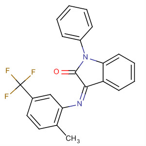 445455-22-1  2H-Indol-2-one,1,3-dihydro-3-[[2-methyl-5-(trifluoromethyl)phenyl]imino]-1-phenyl-, (3Z)-
