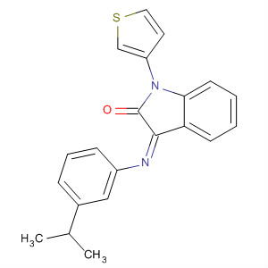 445455-24-3  2H-Indol-2-one,1,3-dihydro-3-[[3-(1-methylethyl)phenyl]imino]-1-(3-thienyl)-, (3Z)-