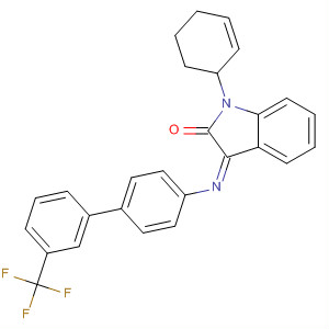 445455-34-5  2H-Indol-2-one,1,3-dihydro-1-phenyl-3-[[3'-(trifluoromethyl)[1,1'-biphenyl]-4-yl]imino]-,(3Z)-