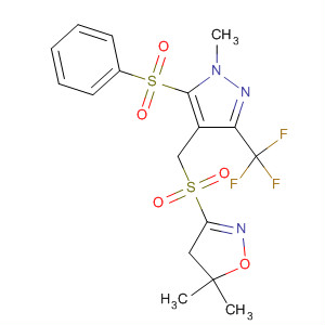 447399-73-7  Isoxazole,4,5-dihydro-5,5-dimethyl-3-[[[1-methyl-5-(phenylsulfonyl)-3-(trifluoromethyl)-1H-pyrazol-4-yl]methyl]sulfonyl]-
