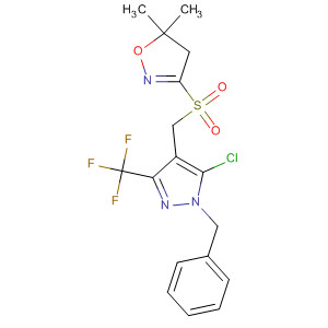 447399-90-8  Isoxazole,3-[[[5-chloro-1-(phenylmethyl)-3-(trifluoromethyl)-1H-pyrazol-4-yl]methyl]sulfonyl]-4,5-dihydro-5,5-dimethyl-