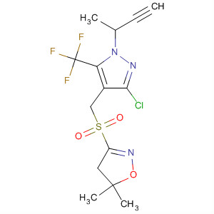 447400-13-7  Isoxazole,3-[[[3-chloro-1-(1-methyl-2-propynyl)-5-(trifluoromethyl)-1H-pyrazol-4-yl]methyl]sulfonyl]-4,5-dihydro-5,5-dimethyl-