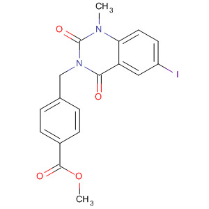 451471-63-9  Benzoic acid,4-[(1,4-dihydro-6-iodo-1-methyl-2,4-dioxo-3(2H)-quinazolinyl)methyl]-,methyl ester