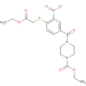 451473-75-9  1-Piperazinecarboxylic acid,4-[4-[(2-ethoxy-2-oxoethyl)thio]-3-nitrobenzoyl]-, ethyl ester