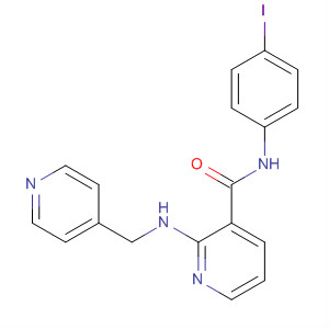 453562-24-8  3-Pyridinecarboxamide, N-(4-iodophenyl)-2-[(4-pyridinylmethyl)amino]-