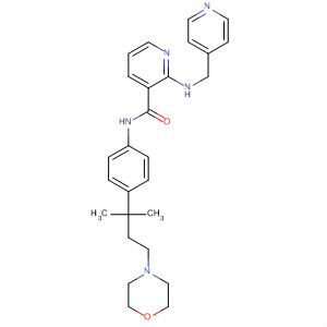 453562-76-0  3-Pyridinecarboxamide,N-[4-[1,1-dimethyl-3-(4-morpholinyl)propyl]phenyl]-2-[(4-pyridinylmethyl)amino]-