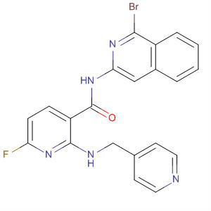 453563-12-7  3-Pyridinecarboxamide,N-(1-bromo-3-isoquinolinyl)-6-fluoro-2-[(4-pyridinylmethyl)amino]-