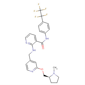 453563-51-4  3-Pyridinecarboxamide,2-[[[2-[[(2S)-1-methyl-2-pyrrolidinyl]methoxy]-4-pyridinyl]methyl]amino]-N-[4-(pentafluoroethyl)phenyl]-